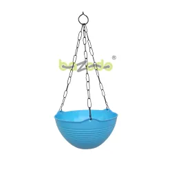 Fancy Hanging Pots with Metal Chain - Sky Blue Color - Bazodo