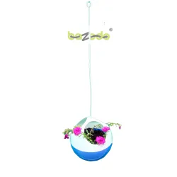 Plastic Hanging Ball Pot Planter - Blue Colour