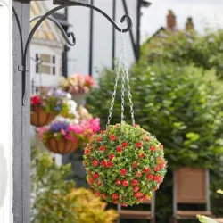 Plastic Hanging Ball Pot Planter - Green Colour