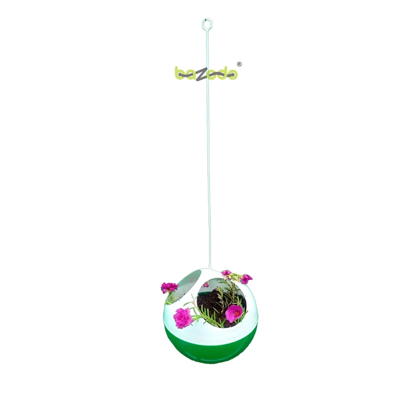 Plastic Hanging Ball Pot Planter - Green Colour