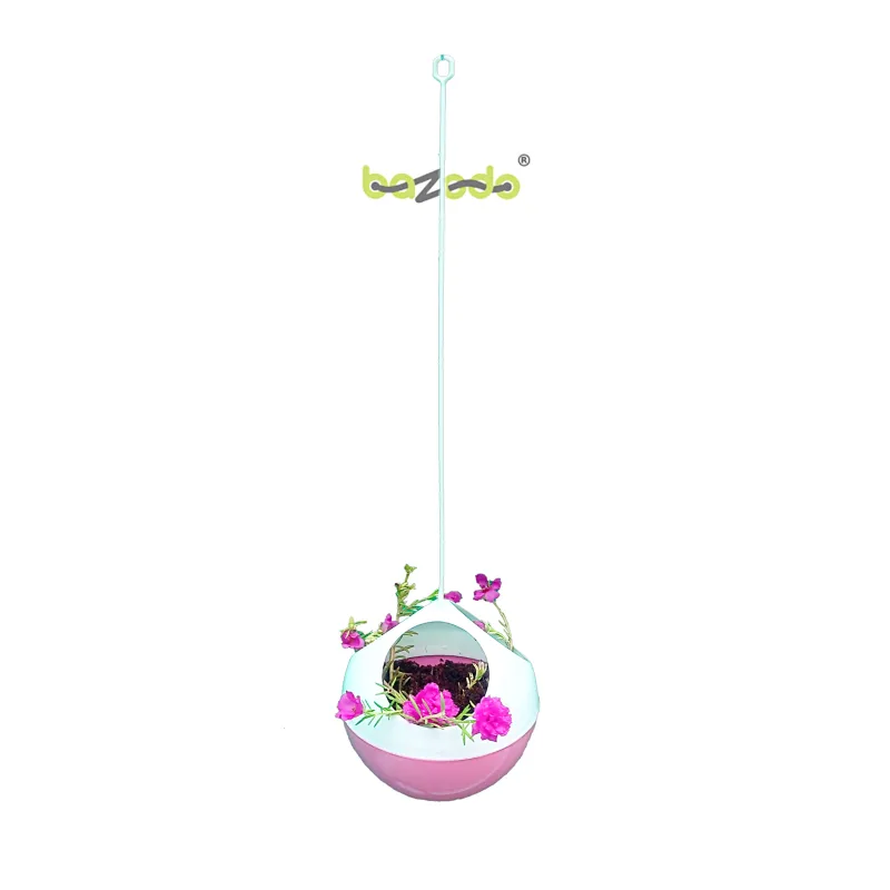 Plastic Hanging Ball Pot Planter - Pink Colour