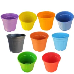 Round 4 inch Plastic Pot Combo with Discount for Succulents , Cactus , Rooting - 9 Pieces