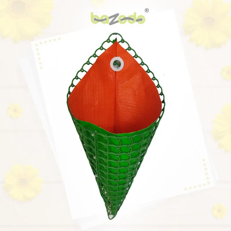 Conical Vertical Hanging HDPE Grow Bags With Strong Support Net- Wall Hanging Flower/Herbal  Plants -220 GSM