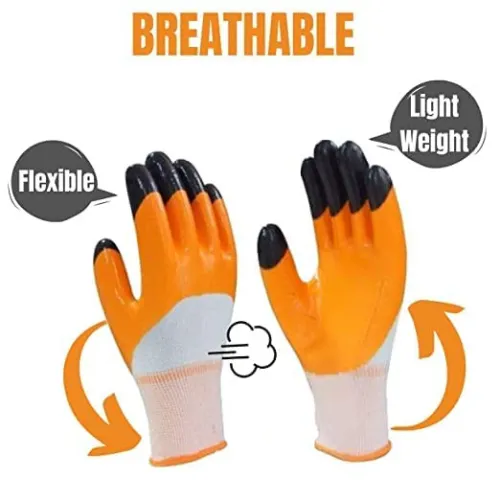 Gardening Gloves - Free Size (1 Pair) -Heavy Duty & Reusable Hand Gloves for Garden Agriculture