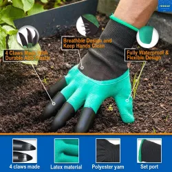 Bazodo Gardening Gloves - Free Size (1 Pair) -Heavy Duty & Reusable Hand Gloves for Garden Agriculture