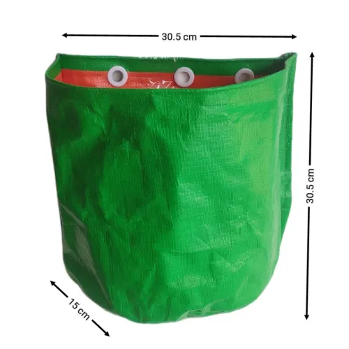 HDPE 220 GSM Vertical Hanging Grow Bag - (12 x 12 x 06 Inches ) - With Nylon 3 MM Rope