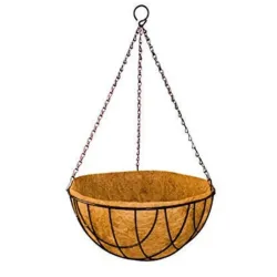 8 Inch Coir Hanging Pot basic with Hanging chain and Liner