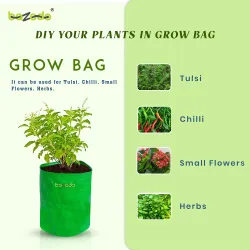 Bazodo HDPE Grow Bag 09 x 12 inch ( 0.75 x 1 feet ) - Round