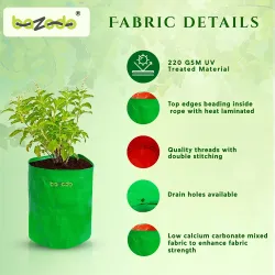 Bazodo HDPE Grow Bag 09 x 12 inch ( 0.75 x 1 feet ) - Round