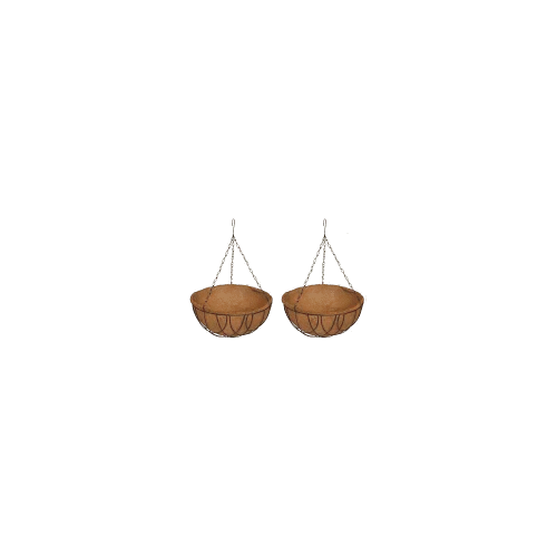 Bazodo 10 Inch Coir Hanging Pot basic with Hanging chain and Liner