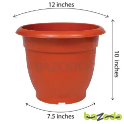 Bazodo Plastic Pot 12 inch - Terracotta Colour