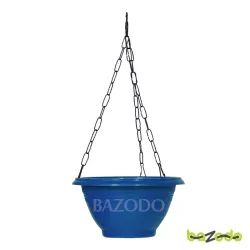 Plastic Hanging Planter Pot Plain Smart Model - Blue Color - Bazodo