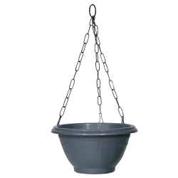 Plastic Hanging Planter Pot Plain Smart Model - Grey Color - Bazodo