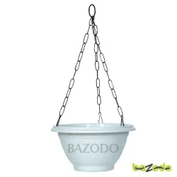 Plastic Hanging Planter Pot Plain Smart Model - Royal White Color - Bazodo