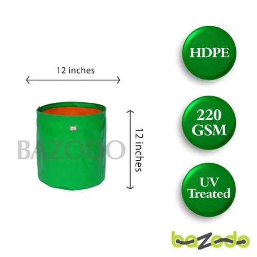 Bazodo HDPE Grow Bag 12 x 12 inch ( 1 x 1 feet ) - Round