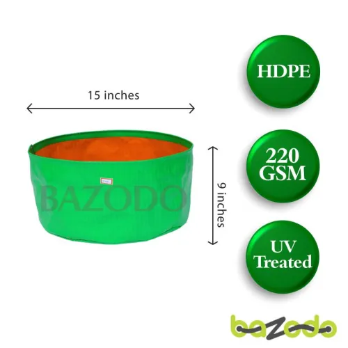 Bazodo - HDPE Grow Bag 15 x 09 inch ( 1.25 x 0.75 feet ) - Round