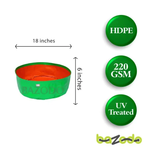 Bazodo - HDPE Grow Bag 18 x 06 inch ( 1.5 x 0.5 feet ) - Round