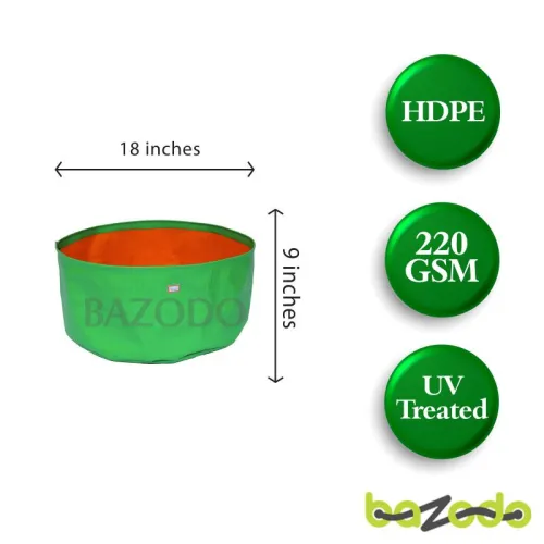 HDPE Grow Bag 18 x 09 inch ( 1.5 x 0.75 feet ) - Round | Bazodo