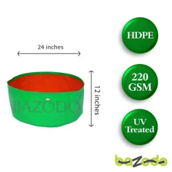 Bazodo - HDPE Grow Bag 24 x 12 inch ( 2 x 1 feet ) - Round