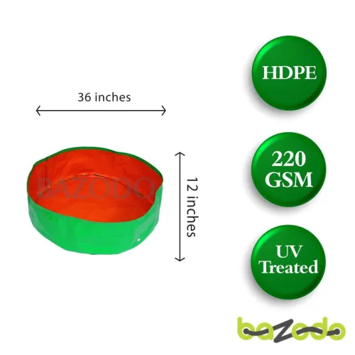 Bazodo - HDPE Grow Bag 24 x 12 inch ( 2 x 1 feet ) - Round