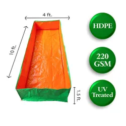 Bazodo - HDPE Grow Bag 120 x 48 x 18 inch ( 10 x 4 x 1.5 feet ) - Rectangular