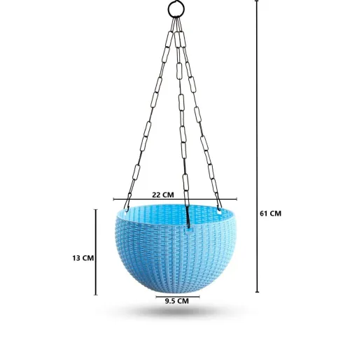 Ultra Model Virgin Plastic Hanging Pot - Blue Color - Bazodo