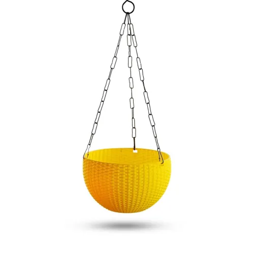 Ultra Model Virgin Plastic Hanging Pot - Yellow Color - Bazodo