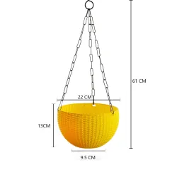 Ultra Model Virgin Plastic Hanging Pot - Yellow Color - Bazodo