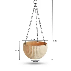 Ultra Model Virgin Plastic Hanging Pot - White Color - Bazodo