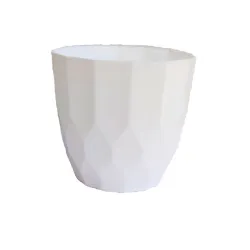 Orchid Indoor Tabletop Small Planter Plastic Pot - White Color - Bazodo